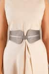 AMPM_Silver Ariana Corded Faux Leather Belt _Online_at_Aza_Fashions