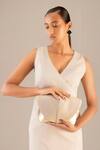Buy_Ampm_Silver Myah Mini Metallic Sculptured Clutch _at_Aza_Fashions