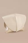 Shop_Ampm_Silver Myah Mini Metallic Sculptured Clutch _at_Aza_Fashions