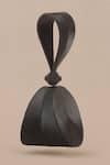 Ampm_Black Reeza Circular Structured Wristlet _Online_at_Aza_Fashions