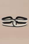 Shop_Ampm_Black Brooches Iyad Faux Leather Cutwork Belt _Online_at_Aza_Fashions