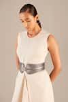 Buy_AMPM_Silver Ariana Corded Faux Leather Belt _at_Aza_Fashions