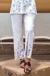 Shop_AMKA_White Cotton Hand Embroidered Bead And Thread Work Unicorn Cut Shirt & Pant Set_Online_at_Aza_Fashions