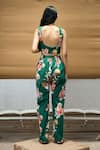 Shop_AMKA_Green Cotton Printed Floral Bracia Pant _at_Aza_Fashions