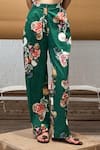 Shop_AMKA_Green Cotton Printed Floral Bracia Pant _Online_at_Aza_Fashions