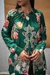 Buy_AMKA_Green Cotton Printed And Embroidered Floral & Baltimore Top & Pant Set_Online_at_Aza_Fashions