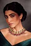 Buy_Paisley Pop_Pink Kundan And Stones Mint & Necklace _at_Aza_Fashions