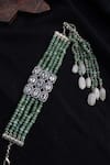 Shop_Paisley Pop_Green Diamond Cubic Zirconia Embellished Bracelet _at_Aza_Fashions