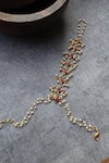 Shop_Paisley Pop_Red Kundan And Pearls Hathphool _at_Aza_Fashions