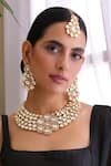 Buy_Swabhimann_Gold Plated Diamonds, Stones Floral Kundan Necklace Set _at_Aza_Fashions