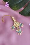 Shop_Swabhimann_Gold Plated Floral Kundan Maangtikka _at_Aza_Fashions