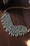 Shop_Paisley Pop_Green Pearl Embellished Layered Necklace _at_Aza_Fashions