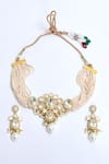 Buy_Saga Jewels_Multi Color Kundan Bead Embellished Pendant Choker Set_Online_at_Aza_Fashions