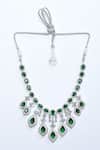 Saga Jewels_Green Zirconia Embellished Necklace Set_Online_at_Aza_Fashions