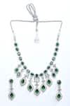 Buy_Saga Jewels_Green Zirconia Embellished Necklace Set_Online_at_Aza_Fashions