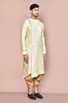 Buy_Arihant Rai Sinha_Yellow Paisley Pattern Asymmetric Kurta Set 