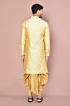 Shop_Arihant Rai Sinha_Yellow Asymmetric Paisley Pattern Kurta Set _at_Aza_Fashions