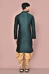 Shop_Arihant Rai Sinha_Green Cotton Plain Kurta With Contrasting Dhoti Pant _at_Aza_Fashions