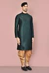 Buy_Arihant Rai Sinha_Green Cotton Plain Kurta With Contrasting Dhoti Pant 