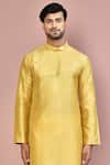 Arihant Rai Sinha_Beige Cotton Plain Kurta With Contrasting Dhoti Pant _Online_at_Aza_Fashions