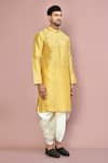 Buy_Arihant Rai Sinha_Beige Cotton Plain Kurta With Contrasting Dhoti Pant 