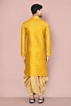 Shop_Arihant Rai Sinha_Yellow Cotton Embroidery Floral Kurta With Dhoti Pant _at_Aza_Fashions