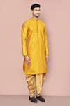 Buy_Arihant Rai Sinha_Yellow Cotton Embroidery Floral Kurta With Dhoti Pant 