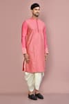 Buy_Arihant Rai Sinha_Pink Cotton Embroidery Paisley Work Kurta With Dhoti Pant 