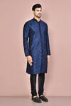Buy_Arihant Rai Sinha_Blue Silk Embroidery Thread Kurta And Pant Set 