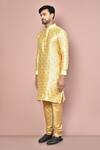 Shop_Arihant Rai Sinha_Brown Metallic Paisley Pattern Full Sleeve Kurta_Online_at_Aza_Fashions