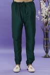 Shop_Arihant Rai Sinha_Green Bundi Jacquard Banarasi Silk Floral Pattern And Kurta Set _Online_at_Aza_Fashions