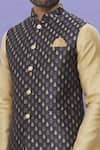 Buy_Arihant Rai Sinha_Beige Jacquard Banarasi Silk Floral Sleeveless Bundi _Online_at_Aza_Fashions