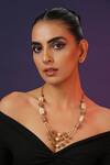 Buy_Swabhimann_Gold Plated Pearl Embellished Layered Necklace _at_Aza_Fashions