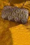 Shop_Feza Bags_Brown Embroidered Marodi Sequin Clutch _at_Aza_Fashions