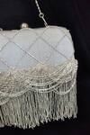 Shop_Feza Bags_Grey Embroidered Swarovski Embellished Clutch _at_Aza_Fashions