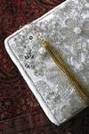 Buy_Feza Bags_White Embroidered Floral Cutdana Clutch _Online_at_Aza_Fashions