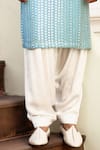 Buy_Ankit V Kapoor_Blue Georgette Embroidery Mirror Yasir Kurta Set_Online_at_Aza_Fashions