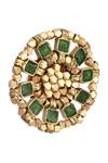 House Of Tuhina_Gold Plated Glass Enamel Saar Beaded Studs _Online_at_Aza_Fashions