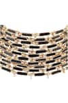 House Of Tuhina_Gold Plated Enamel Link Choker Necklace_Online_at_Aza_Fashions