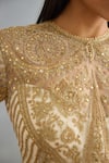 Torani_Ivory Raw Silk Hand Embroidery Dori Round Neck Gul Bano Yashoda Blouse _at_Aza_Fashions