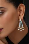 Buy_Swabhimann_Gold Plated Embroidery, Beads Kundan Embellished Dangler Earrings _Online_at_Aza_Fashions