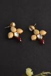 Shop_Swabhimann_Gold Plated Embroidery, Beads Kundan Embellished Earrings _at_Aza_Fashions