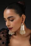 Buy_Swabhimann_Gold Plated Embroidery, Stones Kundan Pearl Embellished Dangler Earrings _at_Aza_Fashions