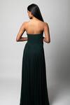 Shop_Swatee Singh_Green Georgette Scoop Neck Corset Criss Cross Draped Gown _at_Aza_Fashions