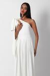 Swatee Singh_Ivory Crepe Asymmetric Bow Detail Jumpsuit _Online_at_Aza_Fashions