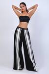 Swatee Singh_Black Crepe Dual Tone Pant _Online_at_Aza_Fashions