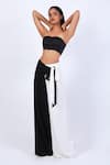 Buy_Swatee Singh_Black Crepe Knotted Waist Pant _Online_at_Aza_Fashions