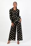 Buy_Swatee Singh_Black Georgette Print Polka Dot Collar Neck Pattern Shirt With Pant _at_Aza_Fashions