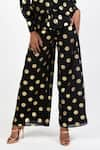 Shop_Swatee Singh_Black Georgette Print Polka Dot Collar Neck Pattern Shirt With Pant _Online_at_Aza_Fashions