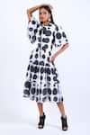 Buy_Swatee Singh_Black Georgette Collared Polka Dot Print Dress _Online_at_Aza_Fashions